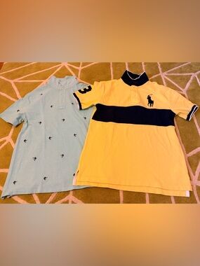 Polo Ralph Lauren Yellow & Light Blue Short Sleeve Polo Shirts Boys 14-16